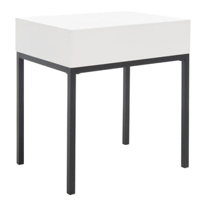 Safavieh Adena End Table With Storage Drawer - Chic Modern Design For Living Room, Bedroom, Or Entryway White AMH6612C