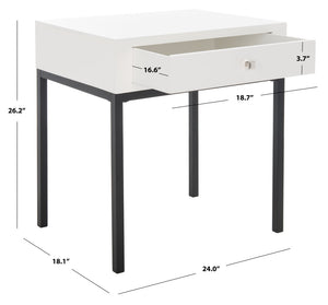 Safavieh Adena End Table With Storage Drawer - Chic Modern Design For Living Room, Bedroom, Or Entryway White AMH6612C