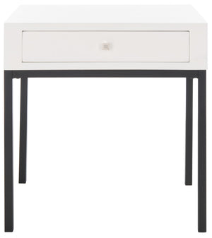Safavieh Adena End Table With Storage Drawer - Chic Modern Design For Living Room, Bedroom, Or Entryway White AMH6612C