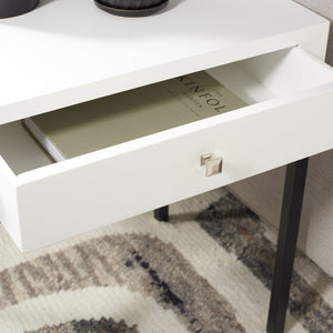 Safavieh Adena End Table With Storage Drawer - Chic Modern Design For Living Room, Bedroom, Or Entryway White AMH6612C