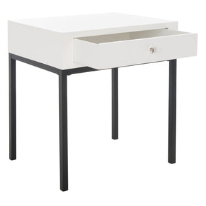 Safavieh Adena End Table With Storage Drawer - Chic Modern Design For Living Room, Bedroom, Or Entryway White AMH6612C