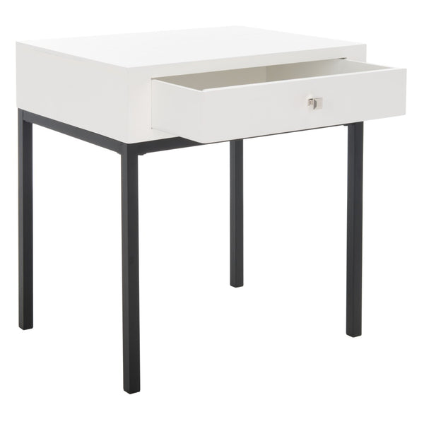 Safavieh Adena End Table With Storage Drawer - Chic Modern Design For Living Room, Bedroom, Or Entryway White AMH6612C