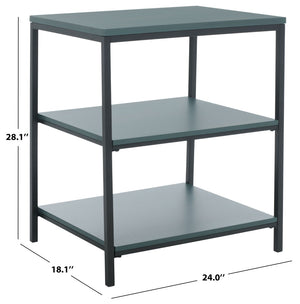 Safavieh Zeke 3 Tier Shelf Unit - Stylish Storage Solution For Modern Living Rooms, Bedrooms, Or Entryways Dark Teal AMH6614A