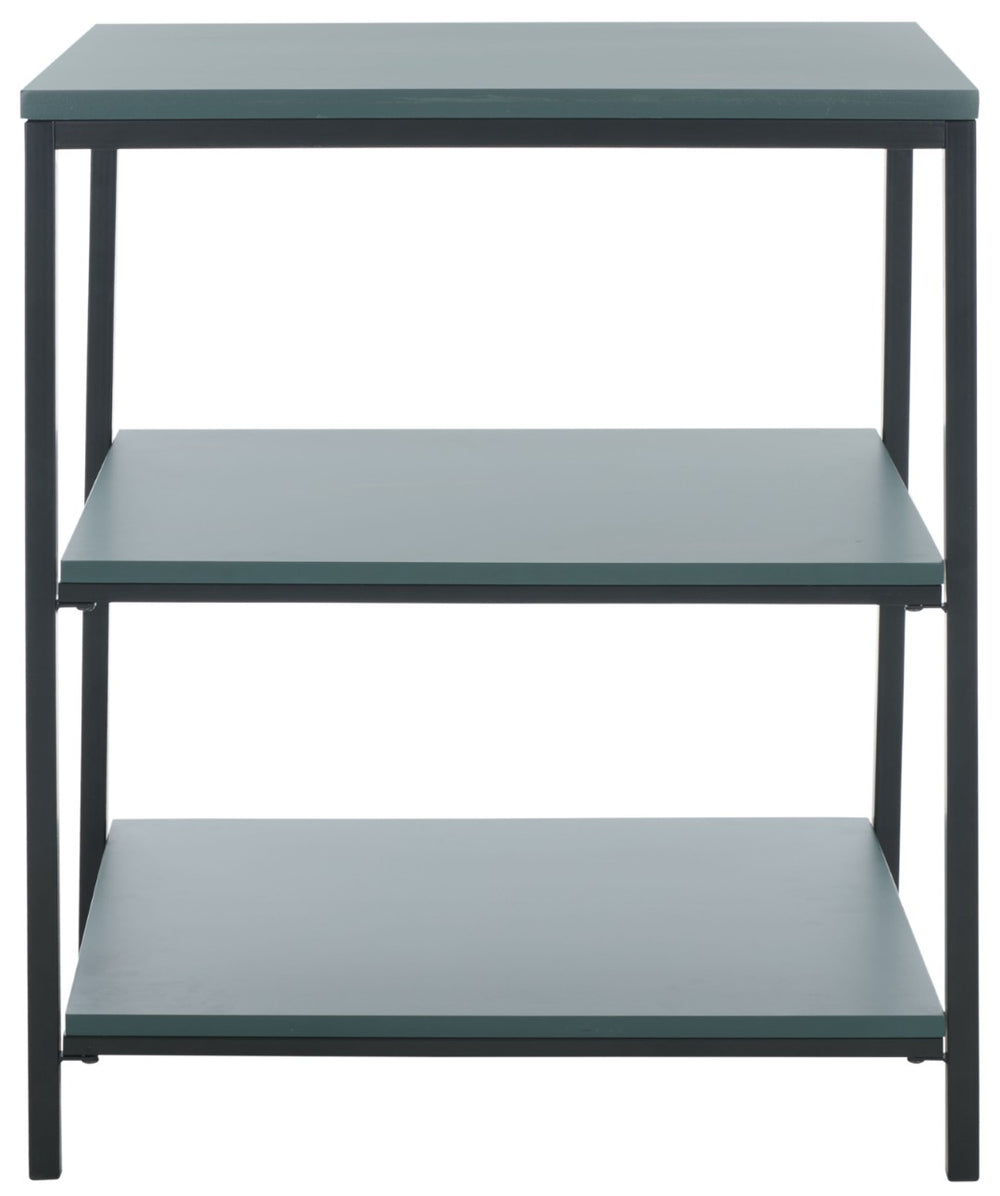 Safavieh Zeke 3 Tier Shelf Unit - Stylish Storage Solution For Modern Living Rooms, Bedrooms, Or Entryways Dark Teal AMH6614A