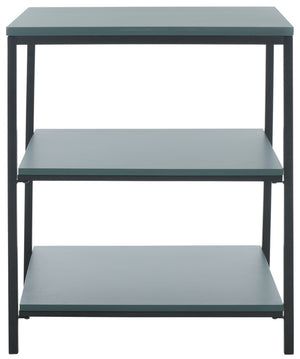 Safavieh Zeke 3 Tier Shelf Unit - Stylish Storage Solution For Modern Living Rooms, Bedrooms, Or Entryways Dark Teal AMH6614A