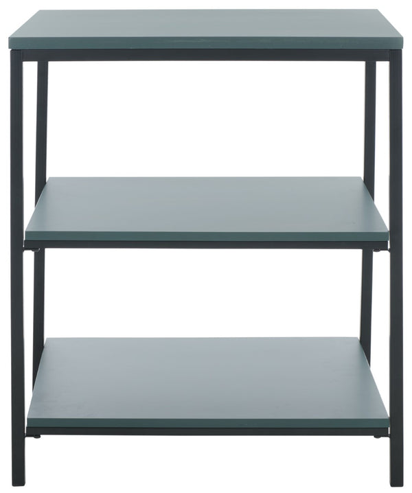 Safavieh Zeke 3 Tier Shelf Unit - Stylish Storage Solution For Modern Living Rooms, Bedrooms, Or Entryways Dark Teal AMH6614A