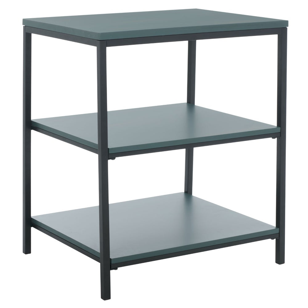 Safavieh Zeke 3 Tier Shelf Unit - Stylish Storage Solution For Modern Living Rooms, Bedrooms, Or Entryways Dark Teal AMH6614A