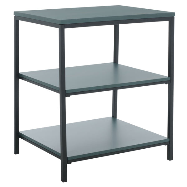 Safavieh Zeke 3 Tier Shelf Unit - Stylish Storage Solution For Modern Living Rooms, Bedrooms, Or Entryways Dark Teal AMH6614A