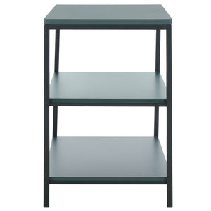 Safavieh Zeke 3 Tier Shelf Unit - Stylish Storage Solution For Modern Living Rooms, Bedrooms, Or Entryways Dark Teal AMH6614A