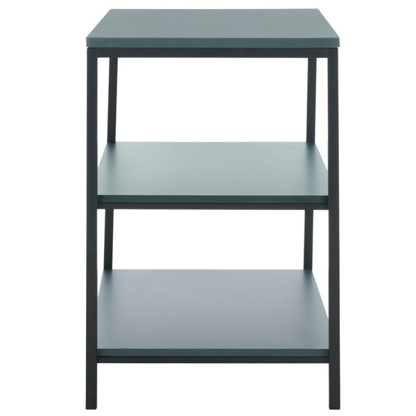 Safavieh Zeke 3 Tier Shelf Unit - Stylish Storage Solution For Modern Living Rooms, Bedrooms, Or Entryways Dark Teal AMH6614A