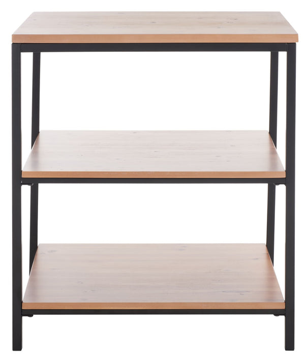 Safavieh Zeke 3 Tier Shelf Unit - Stylish Storage Solution For Modern Living Rooms, Bedrooms, Or Entryways Honey Natural AMH6614B