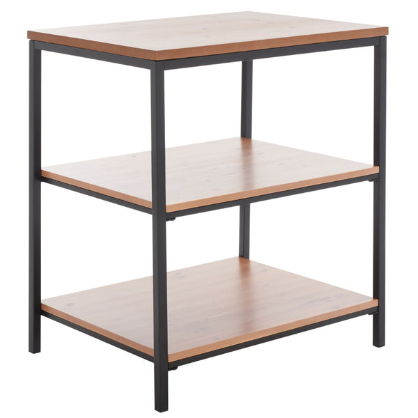 Safavieh Zeke 3 Tier Shelf Unit - Stylish Storage Solution For Modern Living Rooms, Bedrooms, Or Entryways Honey Natural AMH6614B
