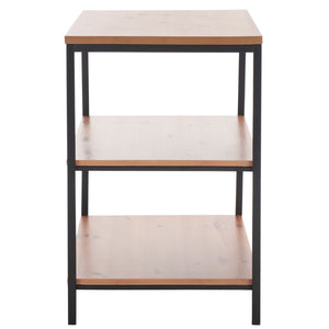 Safavieh Zeke 3 Tier Shelf Unit - Stylish Storage Solution For Modern Living Rooms, Bedrooms, Or Entryways Honey Natural AMH6614B
