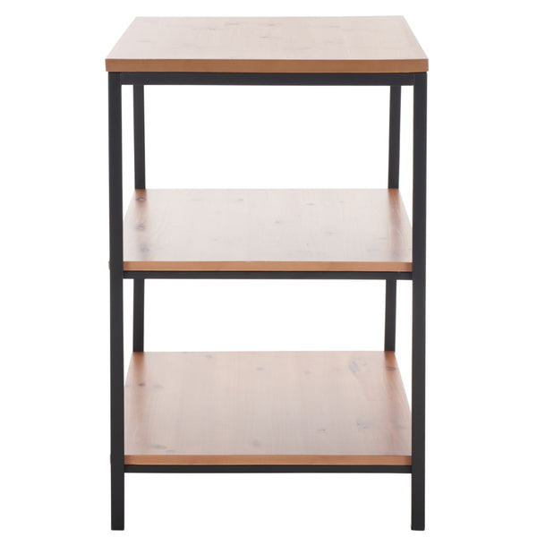 Safavieh Zeke 3 Tier Shelf Unit - Stylish Storage Solution For Modern Living Rooms, Bedrooms, Or Entryways Honey Natural AMH6614B