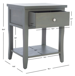 Safavieh Coby Ash Grey Nightstand With Storage Drawer – Timeless Design For Coastal And Country Décor AMH6616A
