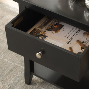 Safavieh Coby Accent Table With Storage Drawer Black Wood AMH6616D