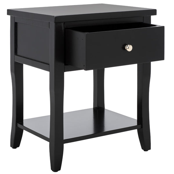 Safavieh Coby Accent Table With Storage Drawer Black Wood AMH6616D