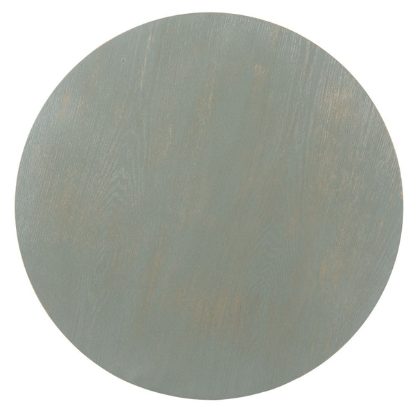 Safavieh Rhodes Round Pedestal Accent Table - Elegant Solid Elm Design With Lower Shelf For Stylish Storage Ash Grey AMH6617A