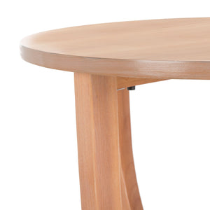 Safavieh Rhodes Round Pedestal Accent Table - Elegant Solid Elm Design With Lower Shelf For Stylish Storage Honey Natural AMH6617B