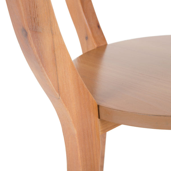 Safavieh Rhodes Round Pedestal Accent Table - Elegant Solid Elm Design With Lower Shelf For Stylish Storage Honey Natural AMH6617B