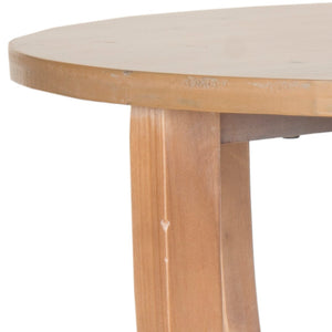 Safavieh Rhodes Round Pedestal Accent Table - Elegant Solid Elm Design With Lower Shelf For Stylish Storage Honey Natural AMH6617B