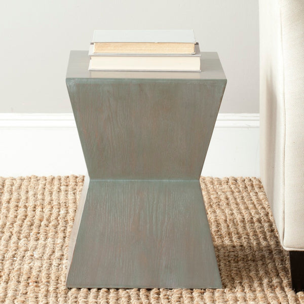 Safavieh Lotem Curved Square Top Accent Table - Modern Geometric Design For Stylish Living Spaces & Decor Ash Grey AMH6618A