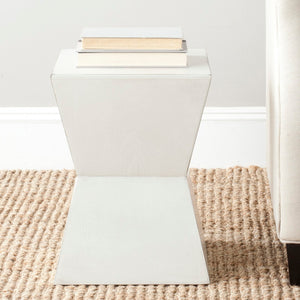 Safavieh Lotem Curved Square Top Accent Table - Modern Geometric Design For Stylish Living Spaces & Decor White Birch AMH6618C