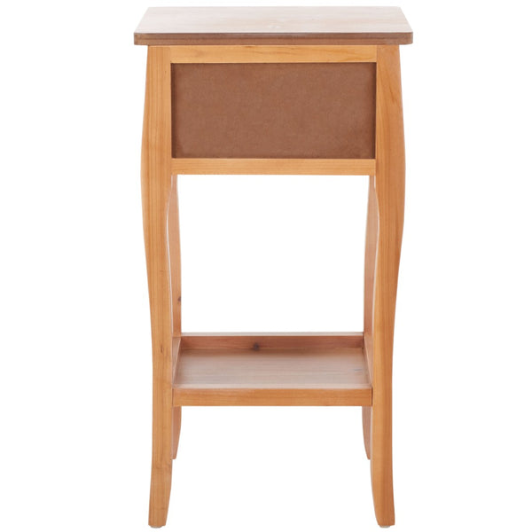 Safavieh Thelma End Table – French-Inspired Elegance With Storage Drawer For Living Room Charm And Functionality Honey Natural AMH6619C
