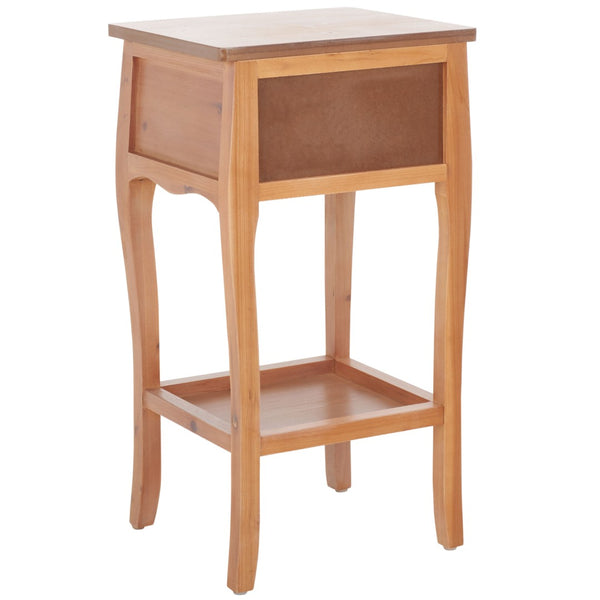 Safavieh Thelma End Table – French-Inspired Elegance With Storage Drawer For Living Room Charm And Functionality Honey Natural AMH6619C