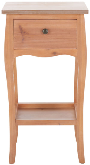 Safavieh Thelma End Table – French-Inspired Elegance With Storage Drawer For Living Room Charm And Functionality Honey Natural AMH6619C
