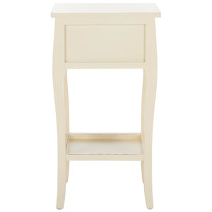 Safavieh Thelma End Table – French-Inspired Elegance With Storage Drawer For Living Room Charm And Functionality Vintage Cream AMH6619D