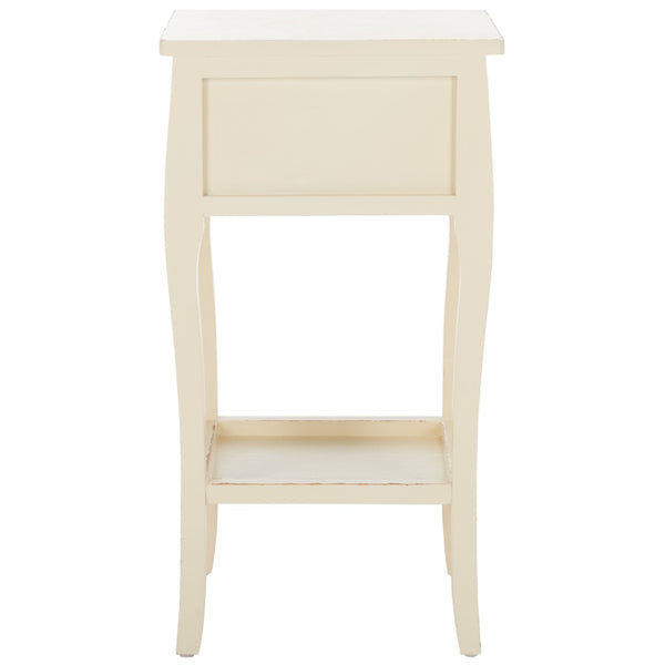 Safavieh Thelma End Table – French-Inspired Elegance With Storage Drawer For Living Room Charm And Functionality Vintage Cream AMH6619D