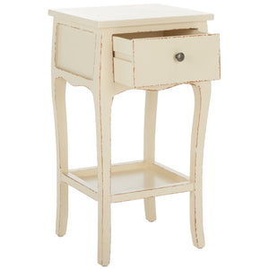 Safavieh Thelma End Table – French-Inspired Elegance With Storage Drawer For Living Room Charm And Functionality Vintage Cream AMH6619D