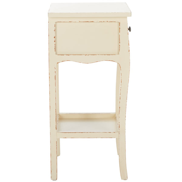 Safavieh Thelma End Table – French-Inspired Elegance With Storage Drawer For Living Room Charm And Functionality Vintage Cream AMH6619D