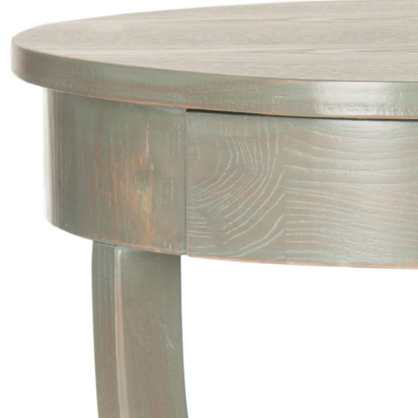 Safavieh Kendra Round Pedestal End Table With Drawer – Elegant French Country Design For Stylish Storage Ash Grey AMH6620A