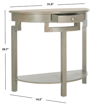 Safavieh Liana Console Table - Elegant Demilune Design For Stylish Entryway Or Living Room Storage Solutions Ash Grey AMH6623A