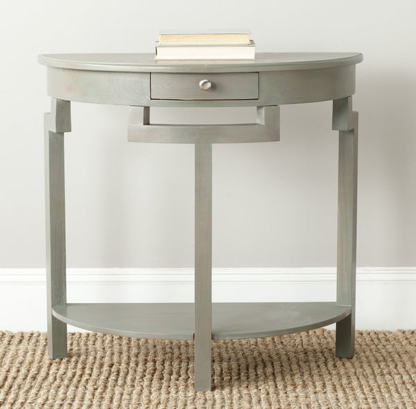 Safavieh Liana Console Table - Elegant Demilune Design For Stylish Entryway Or Living Room Storage Solutions Ash Grey AMH6623A