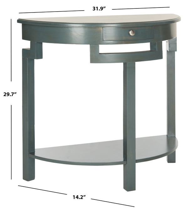 Safavieh Liana Console Table - Elegant Demilune Design For Stylish Entryway Or Living Room Storage Solutions Dark Teal AMH6623B