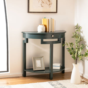 Safavieh Liana Console Table - Elegant Demilune Design For Stylish Entryway Or Living Room Storage Solutions Dark Teal AMH6623B