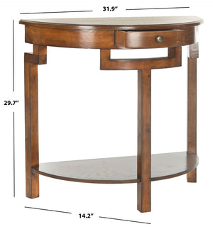 Safavieh Liana Console Table - Elegant Demilune Design For Stylish Entryway Or Living Room Storage Solutions Brown AMH6623D