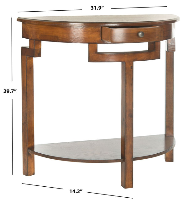 Safavieh Liana Console Table - Elegant Demilune Design For Stylish Entryway Or Living Room Storage Solutions Brown AMH6623D