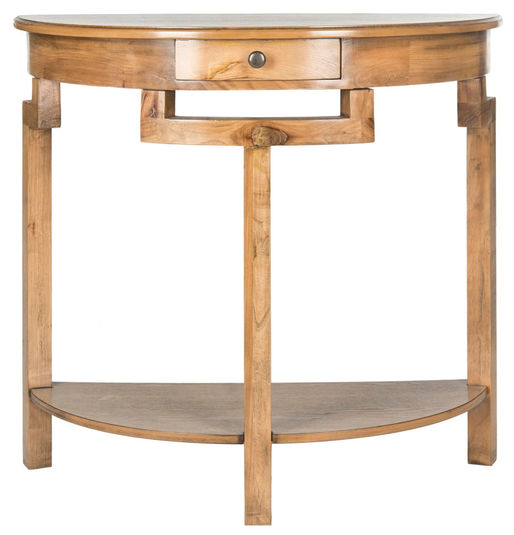 Safavieh Liana Console Table - Elegant Demilune Design For Stylish Entryway Or Living Room Storage Solutions Oak AMH6623E