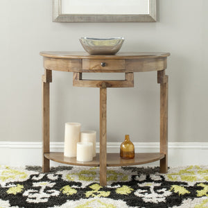 Safavieh Liana Console Table - Elegant Demilune Design For Stylish Entryway Or Living Room Storage Solutions Oak AMH6623E