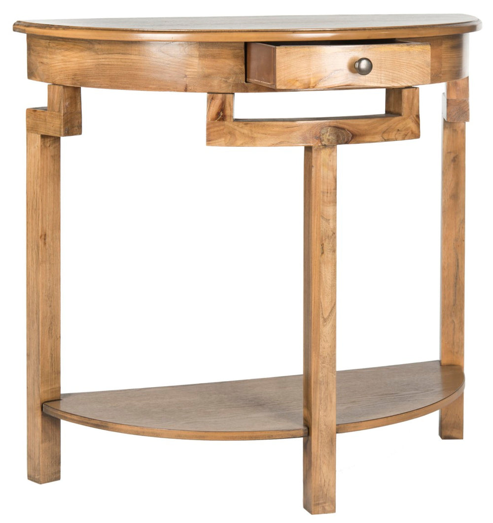 Safavieh Liana Console Table - Elegant Demilune Design For Stylish Entryway Or Living Room Storage Solutions Oak AMH6623E