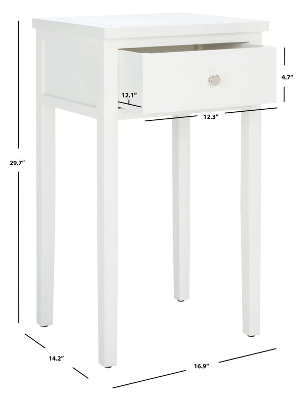 Safavieh Abel Nightstand - Chic Shaker-Style Design With Storage Drawer For Modern And Classic Spaces White AMH6626E