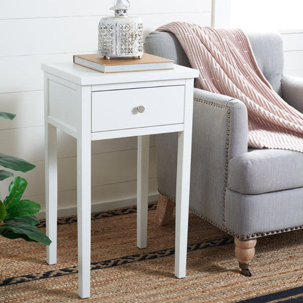 Safavieh Abel Nightstand - Chic Shaker-Style Design With Storage Drawer For Modern And Classic Spaces White AMH6626E