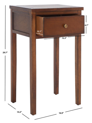 Safavieh Abel Nightstand - Chic Shaker-Style Design With Storage Drawer For Modern And Classic Spaces Brown AMH6626F