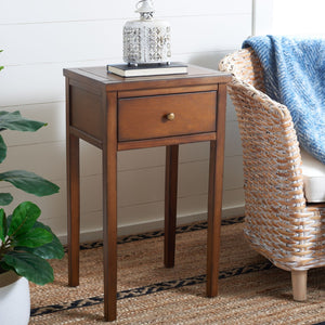 Safavieh Abel Nightstand - Chic Shaker-Style Design With Storage Drawer For Modern And Classic Spaces Brown AMH6626F