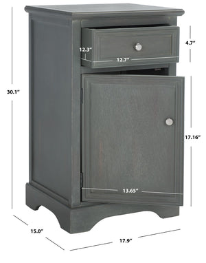 Safavieh Jarome Nightstand With Elegant Storage Drawer And Stylish Cabinet For Timeless Charm And Utility Ash Grey AMH6627A