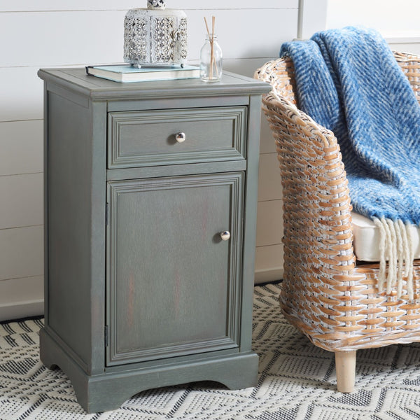 Safavieh Jarome Nightstand With Elegant Storage Drawer And Stylish Cabinet For Timeless Charm And Utility Ash Grey AMH6627A
